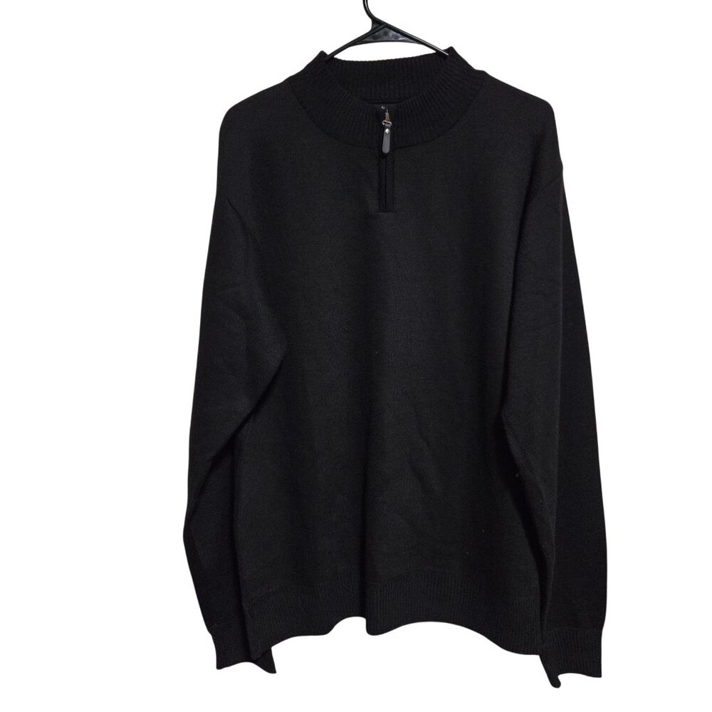 Whipper In Black Half Zip Pullover Sweater Mens Size Large Winter Wear